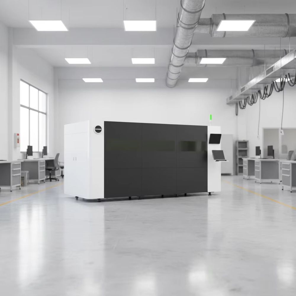 Industrial Fiber Laser Cutting Machine - 3000W CNCフルカバーシングルプラットフォームファイバーレーザー切断機3軸金属工業用自動機
