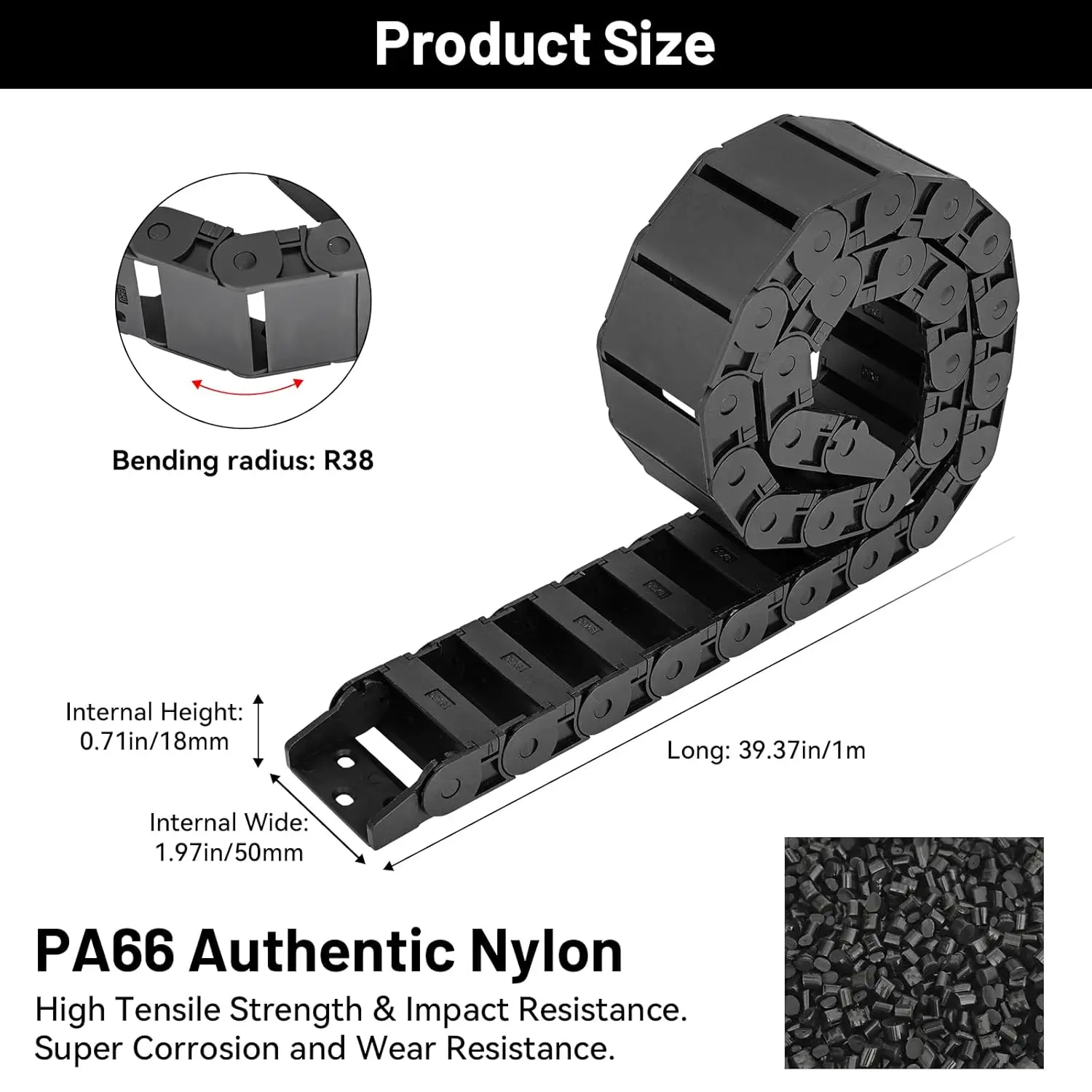 ケーブルドラッグチェーン R55 R38 半密閉型ケーブルチ - Drag Chain Cnc のレビューと価格