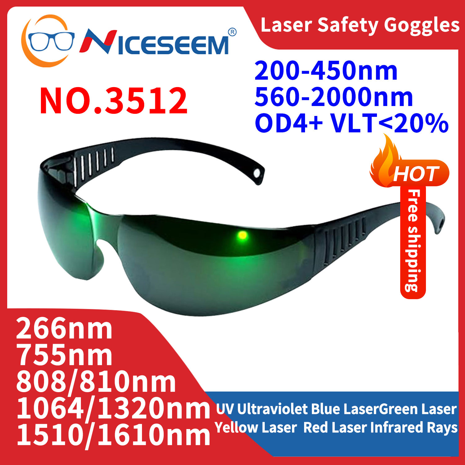 放射線防護メガネ,UV安全赤外線レーザーレンズ,美容液,溶接 - Industrial Laser Glasses のレビューと価格